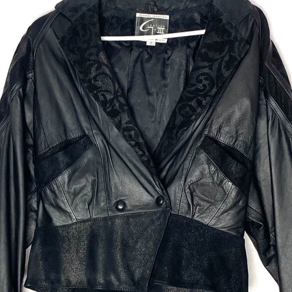 Global Identity Vintage 80’s Leather Crop Jacket - Picture 8 of 15